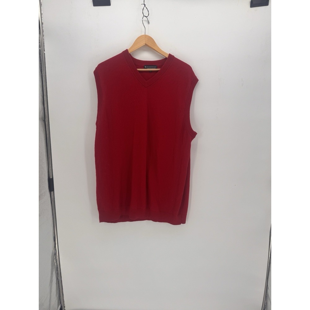 Hart Schaffner Marx Vest Men's 2XLT Extra Fine Merino Wool Sleeveless Sweater